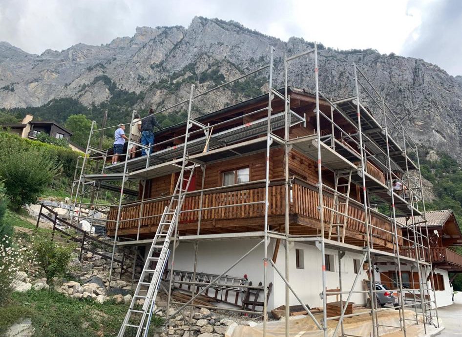 sablage chalet avant
