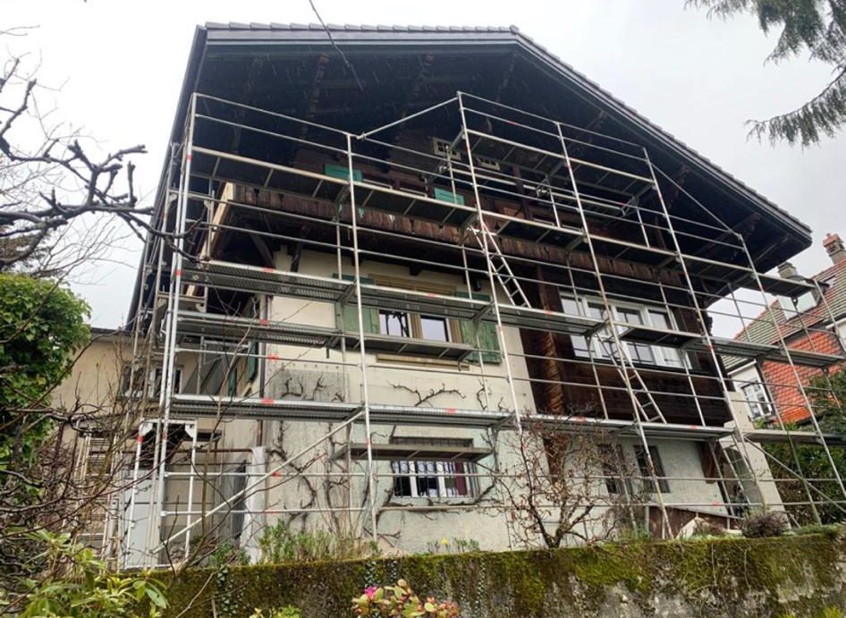 sablage chalet avant